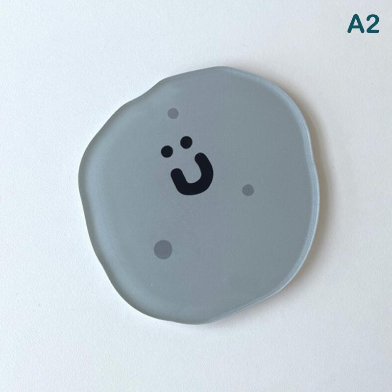 Cute Cartoon Acrylic Coaster Irregular Shapes Heat-Resistant Bowl Pad For Coffee, Tea, Hot Drinks Table Protectors Desk Decor