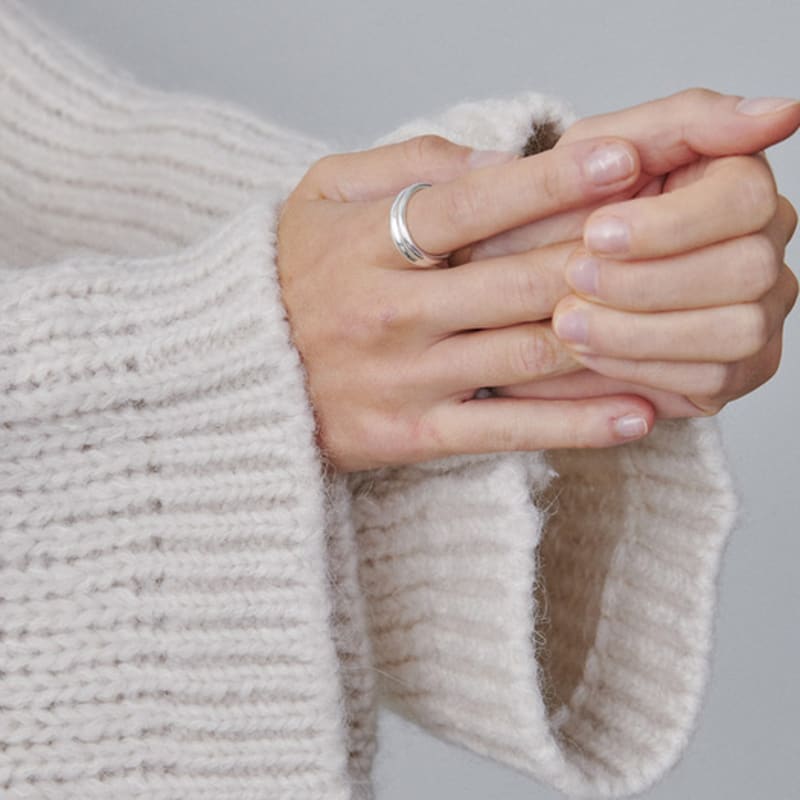 etrive Double Line Open Ring