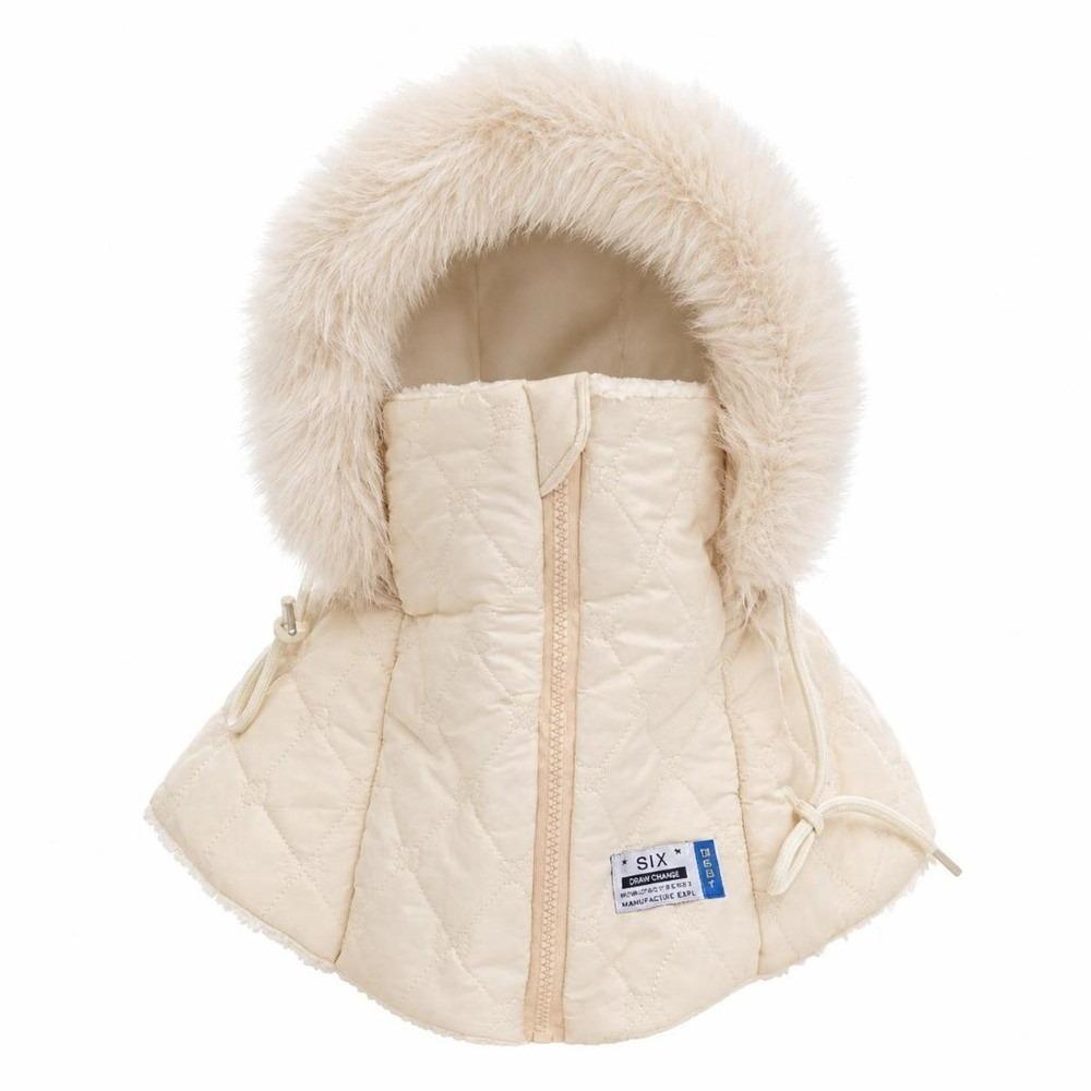 Faux Fur Lined Hooded Neck Warmer Warm Integrated Face Mask New Full Face Balaclava  Winter