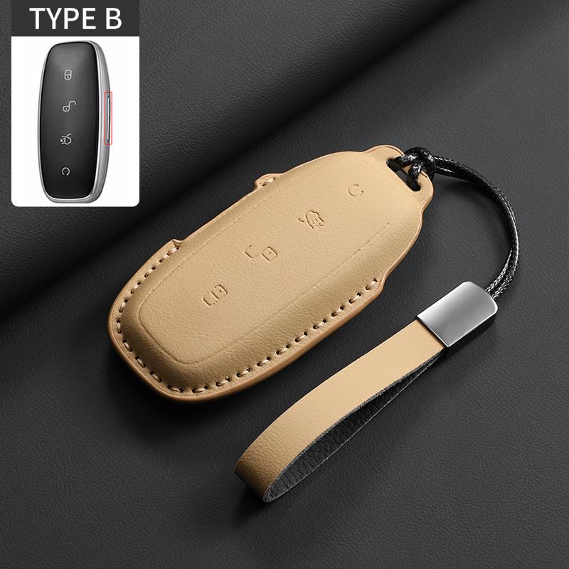 

Car Key Case Cover For Denza D9 Ev Dm N7 N8 Original Car Color Leather Cars Remote Keychain Case Cover Shell Garnish Accessories