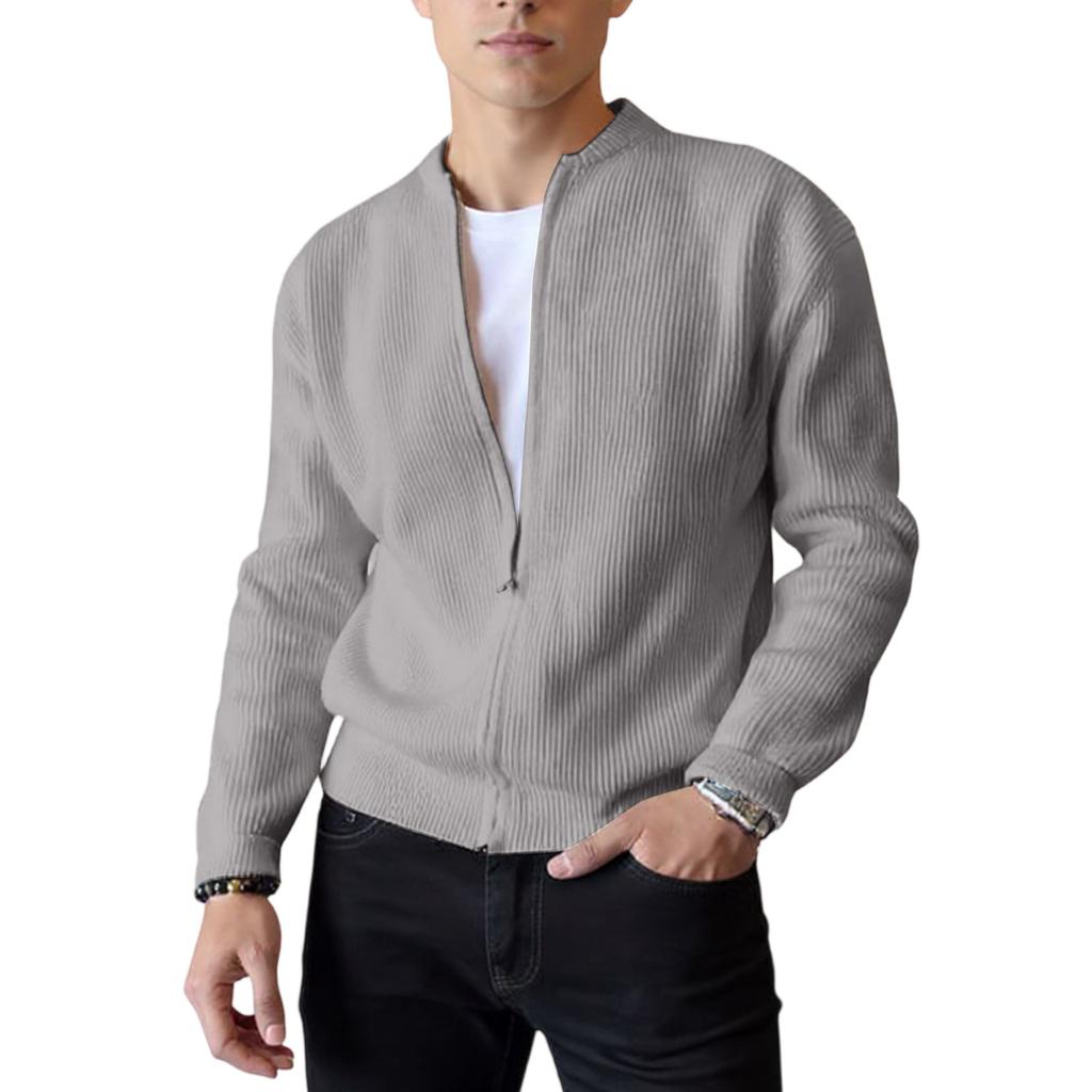 Men's  Self-Cultivation  Leisure  Round Neck  Business  Keep Warm  Knitted Sweater  Long Sleeves  Sweater  Cardigan  Jacket  Coat