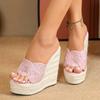 Fashion Eilyken Peep Toe Platform Wedges High Heels Slippers Design Shoes Women Street Style Hemp Slide Summer Zapatos De Mujer