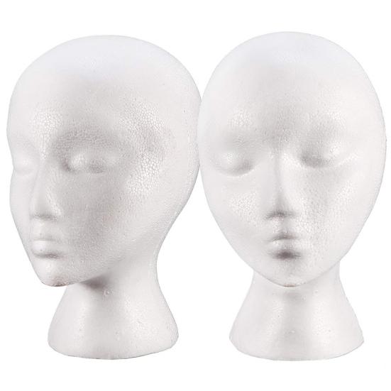 Foam Mannequin Head Reusable Head Model Mannequin Head Wig Holder Cap Display Stand