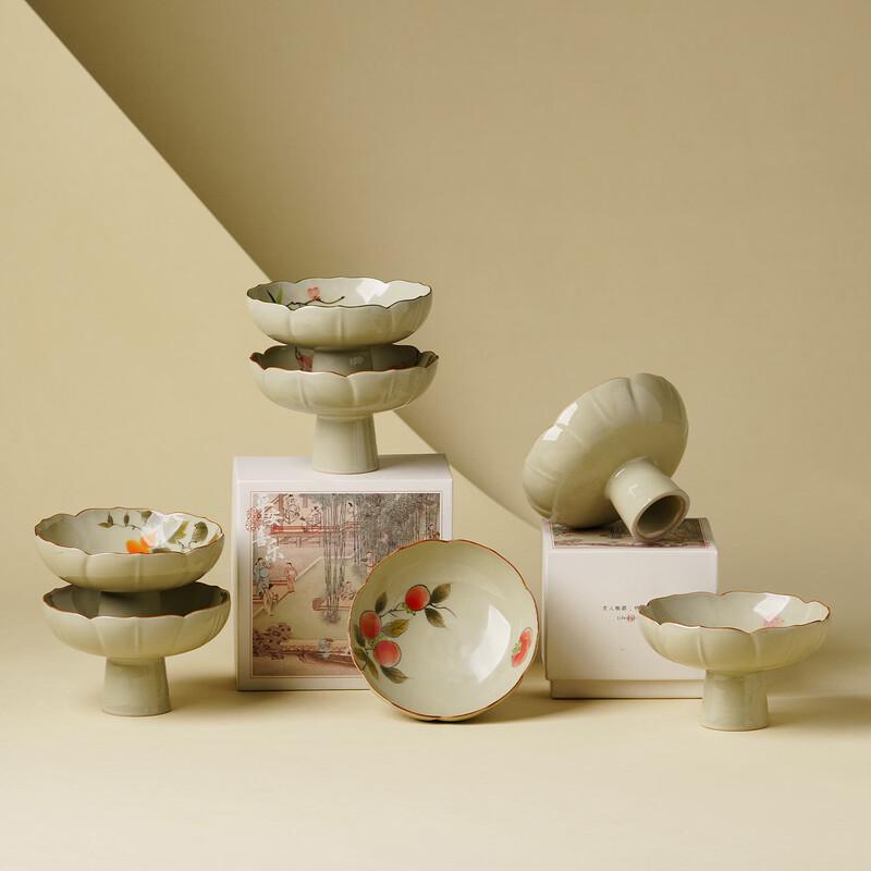 Artisanal Ash Glazed Pedestal Fruit Plate