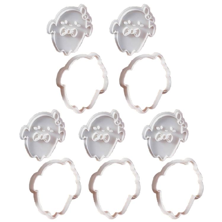 5Pcs Halloween Themed Cookie Cutter Set Halloween Biscuits Molds Set Eerie Specters Shape Biscuits Silicones Molds