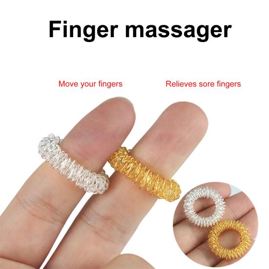 10Pcs Finger Massage Ring Safe Relaxing Metal Stretch Relieve Pain Relaxation Massager for Daily Life