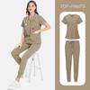 14-Color Scrub Set Women'S High Quality Pocket V-Neck Two-Piece Set Doctor Nurse Uniform Hospital Overalls Thick