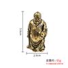 Brass Landlord Old Buddha Handheld Piece Living Room Office Desk Home Decor Wealth God Standing Statue Decoration