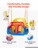 3-in-1 Baby Swing Seat 136 kg Capacity Toddler Swing Red/Yellow/Blue, for Indoor & Outdoor Playground, with Adjustable Ropes and Snap Hooks, Snug &