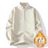 Men's Trendy Woolen Half-Zip Sweater with Velvet Lining - Warm Stand Collar Knitwear