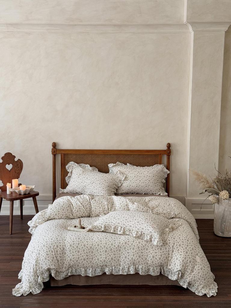 G5Z Francuska Retro Dwustronna Bawełniana Koronkowa Poszewka na Kołdrę