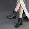 Fashion GKITINOO 2025 Summer New Commuter Thick Heel Genuine Leather Hollow-out Breathable Short Boots Vintage Women's Shoes