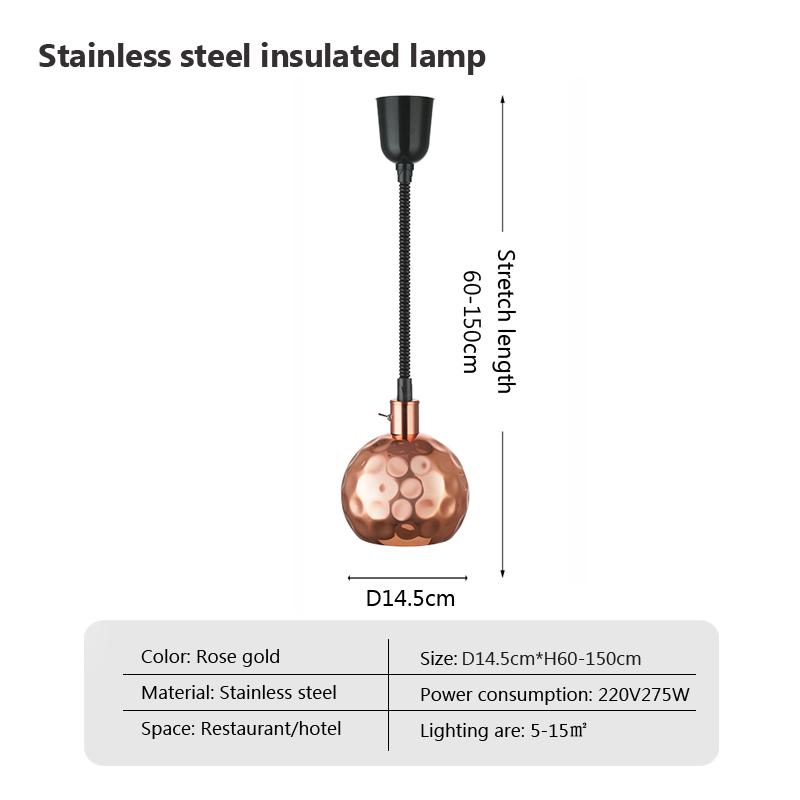 

Лампа для подогрева шведского стола Электрическая лампа для подогрева Телескопическая Подвесная лампа для сохранения тепла в пище Регулируемая кухонная арматура для ресторана