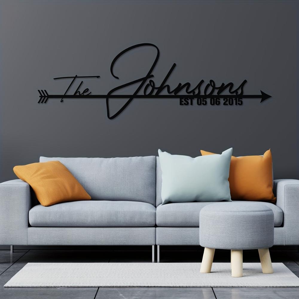 Custom Metal Sign Wall Art Decor Personalized Name Plate for Home Living Room Entrance