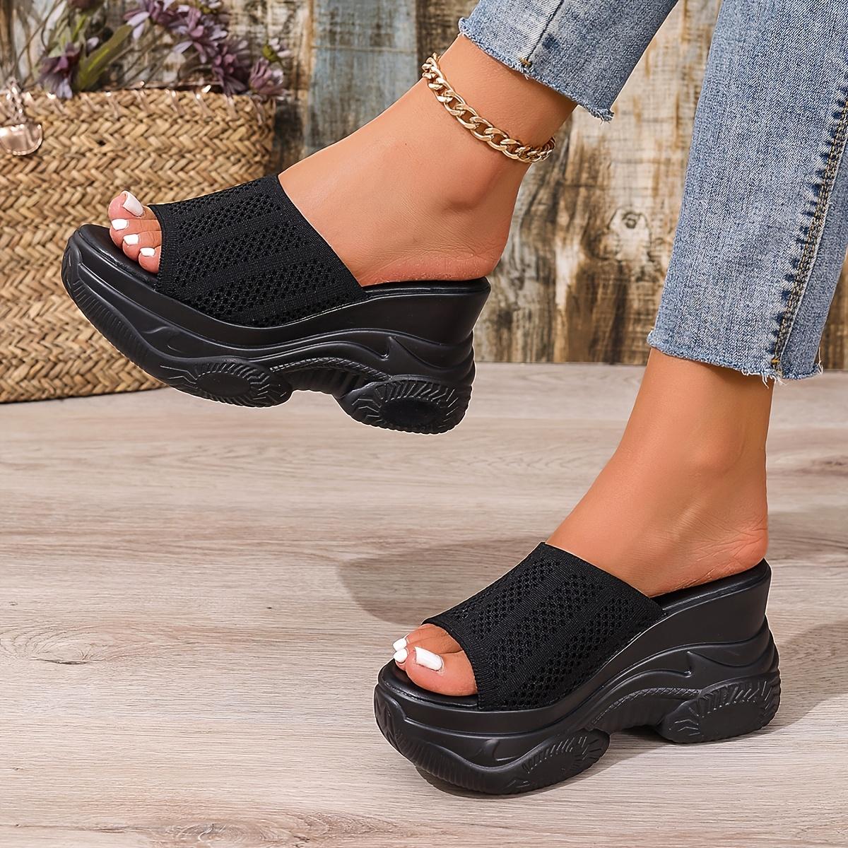 

Summer Women s Shoes Wedge Sandals Fashionable and Versatile Casual Sports Sandals Open-Toe Stylish Women s Sandals 42 чорний