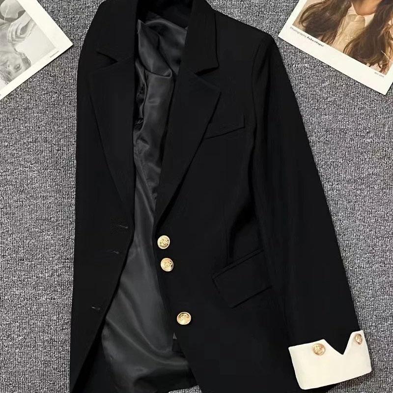 Blazer for Women Winter Casual Long Sleeve Button Cardigan Slim Fit Solid Color Professional Denim Suit Jacket