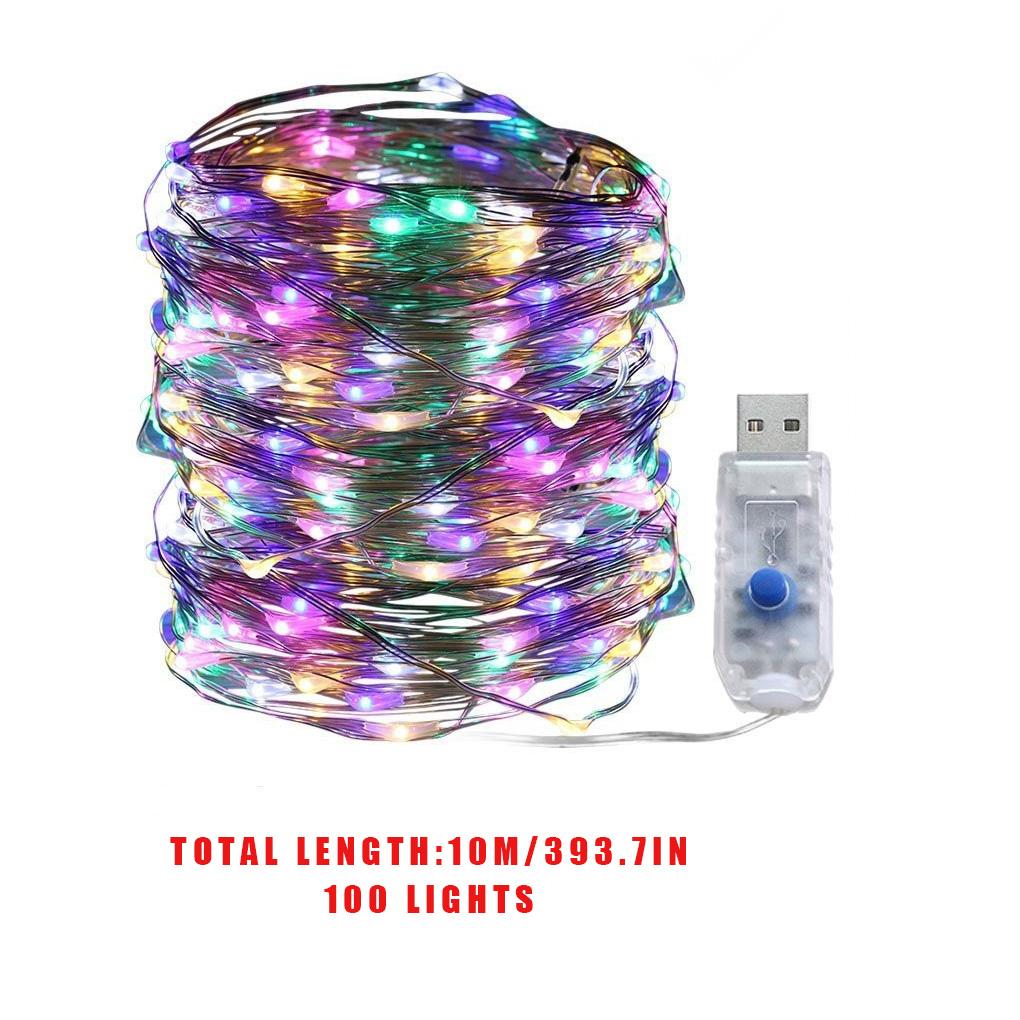 USB LED Home Office Garden Waterproof Remote Control Timer Lamp String 5m 50LEDs Blue