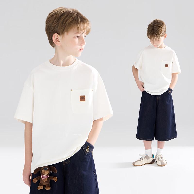 Mucmukn Boys American Retro Pocket Short-Sleeve T-Shirt 170