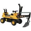 Ride-On Digger Excavator with Shovel, Steering Wheel, Rotatable Body, Adjustable Backrest, for Kids 1.5-3 Years, Yellow