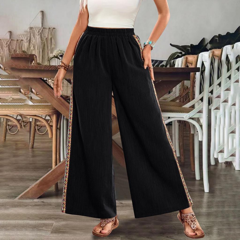 Womens Pants Casual Drawstring Elastic Waist Pants Comfy Straight Yoga Loose Trousers