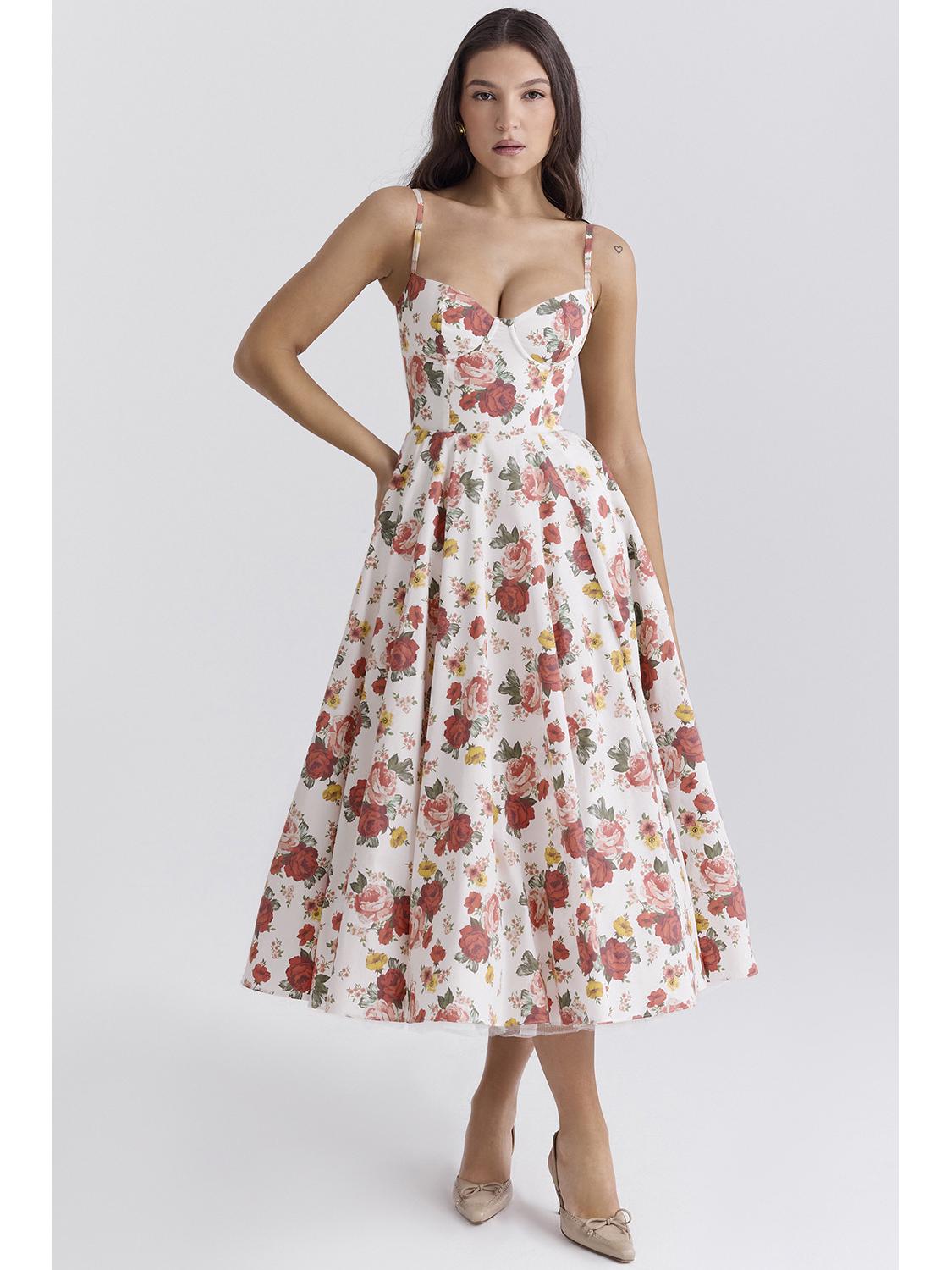 

Европейское и американское сексуальное платье с V-образным вырезом, без рукавов, с принтом для женщин Medium