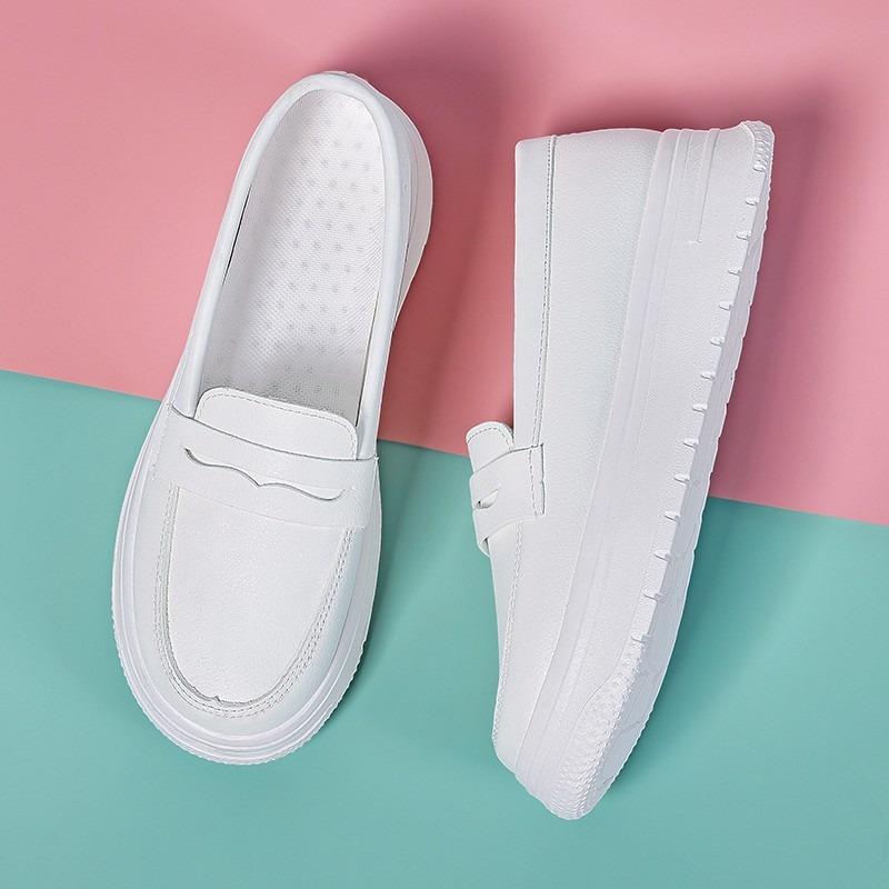Healthcare workers work shoes summer nurse women's shoes soft sole not tired feet single shoes women's platform white shoes