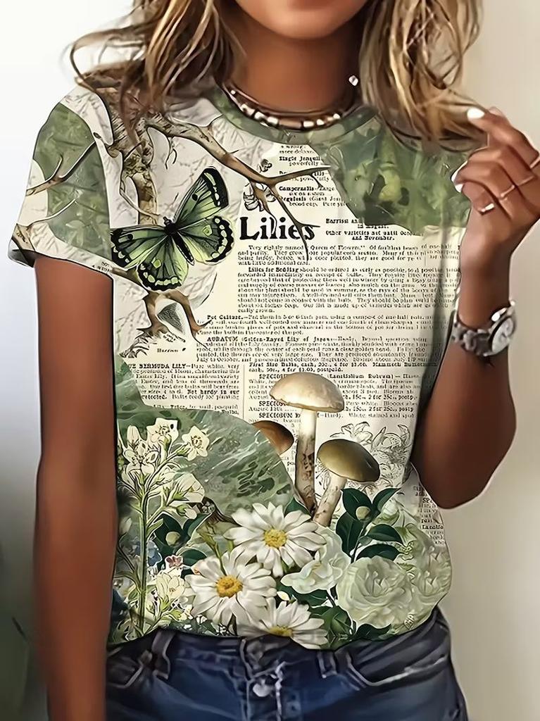 T-shirt Animali Estive Cervo Scoiattolo Stampa 3D Donna Girocollo Manica Corta T-shirt Casual Tee Harajuku Y2K Top Abbigliamento Femminile