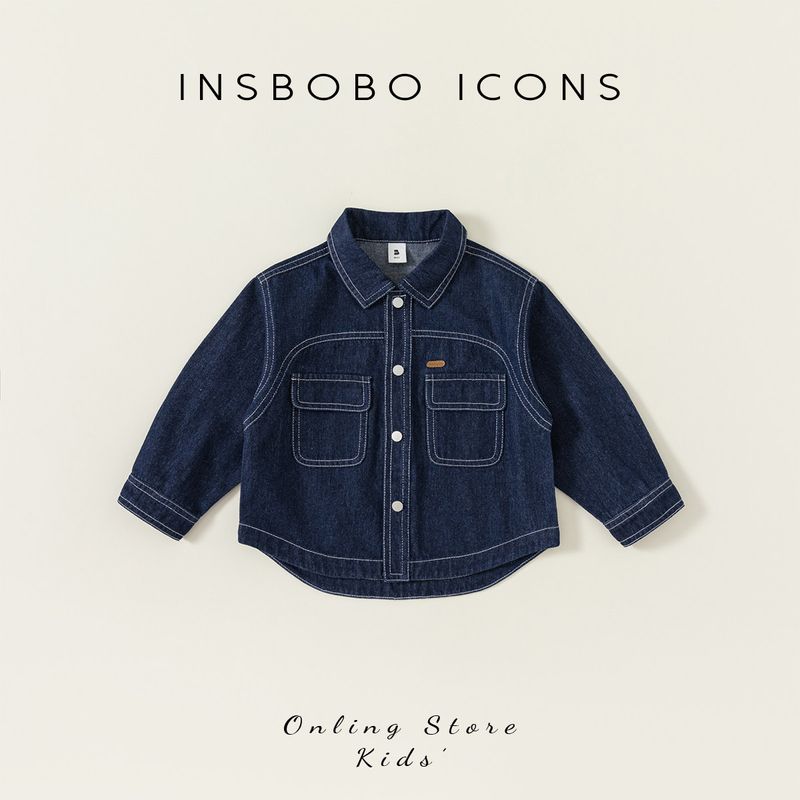 Children s Clothing Little Boy Autumn and Winter Denim Outwear Blue 100