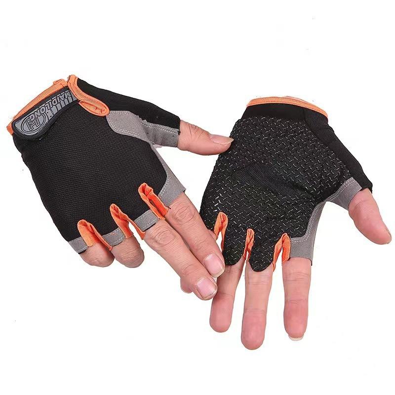 Cycling Gloves Half Finger Men and Women Summer Non-slip Wear-resistant Sunscreen Road Bike Motorcycle Palm Pad Thickened Silicone Shock Absorption