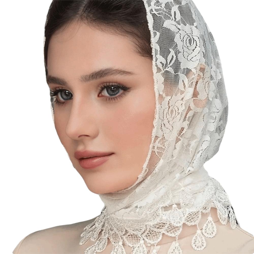 Breathable Mantilla Veils Embroidery Headwrap Vintage Head Cover  Church