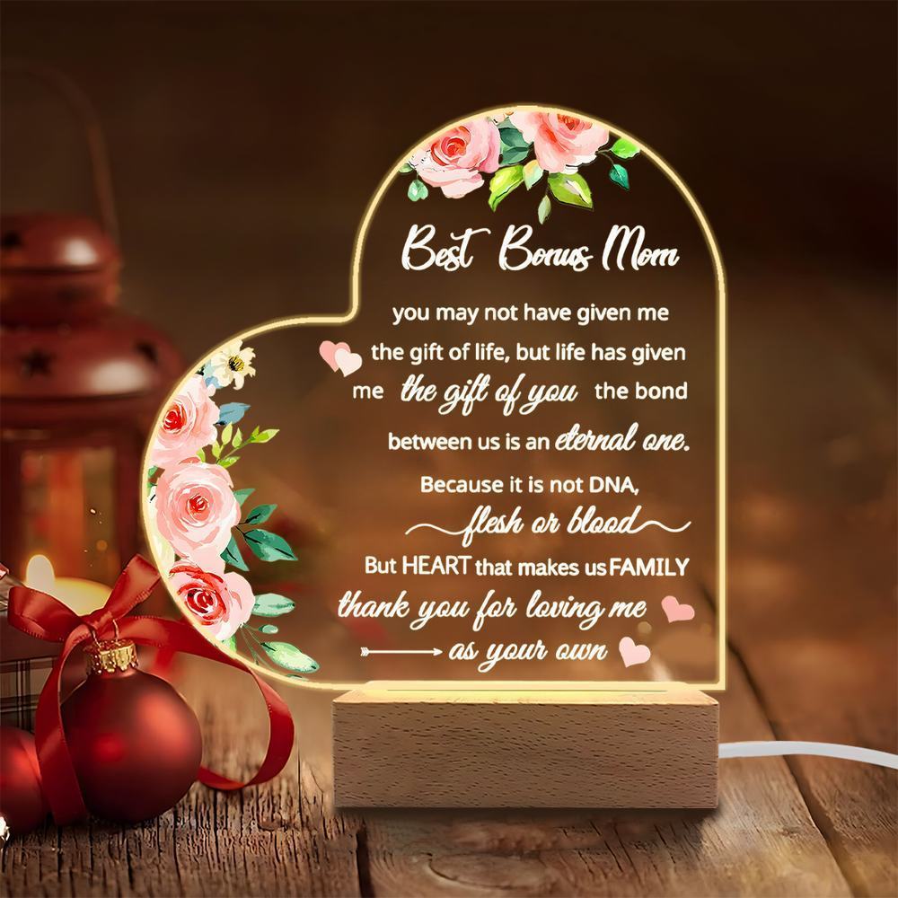 

1PC Acrylic Luminous Decor Photography Accessories, USB Base, Stepmother Gift, Mother s Day/Birthday Figurines Plastic чистый