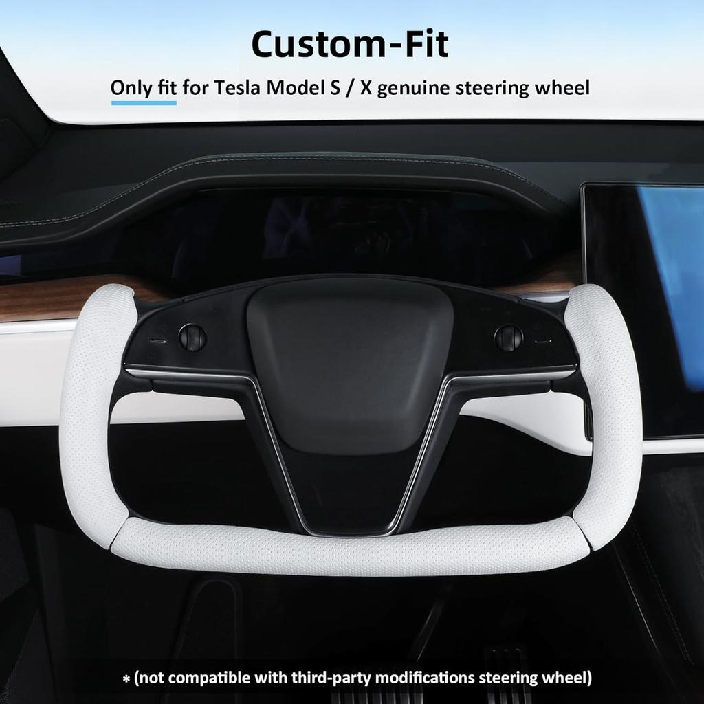 Steering Wheel Cover For Tesla Yoke Steering Wheel Cover Zied For Tesla Model S -Present/Model X -Present Accessories,Anti-Slip,Comfortable
