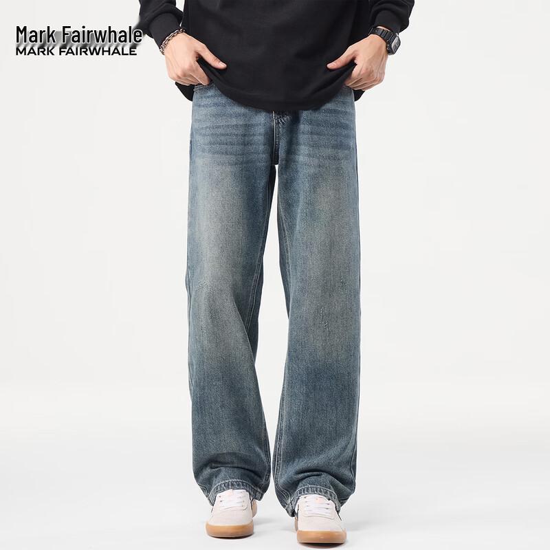 Mark Fairwhale Herren Retro Washed Straight-Leg Jeans