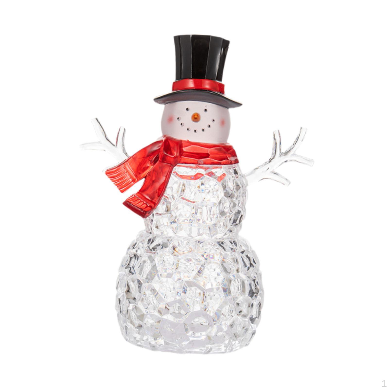 

Рождественский снеговик с подсветкой для украшения стола и коллекционирования Red Scarf
