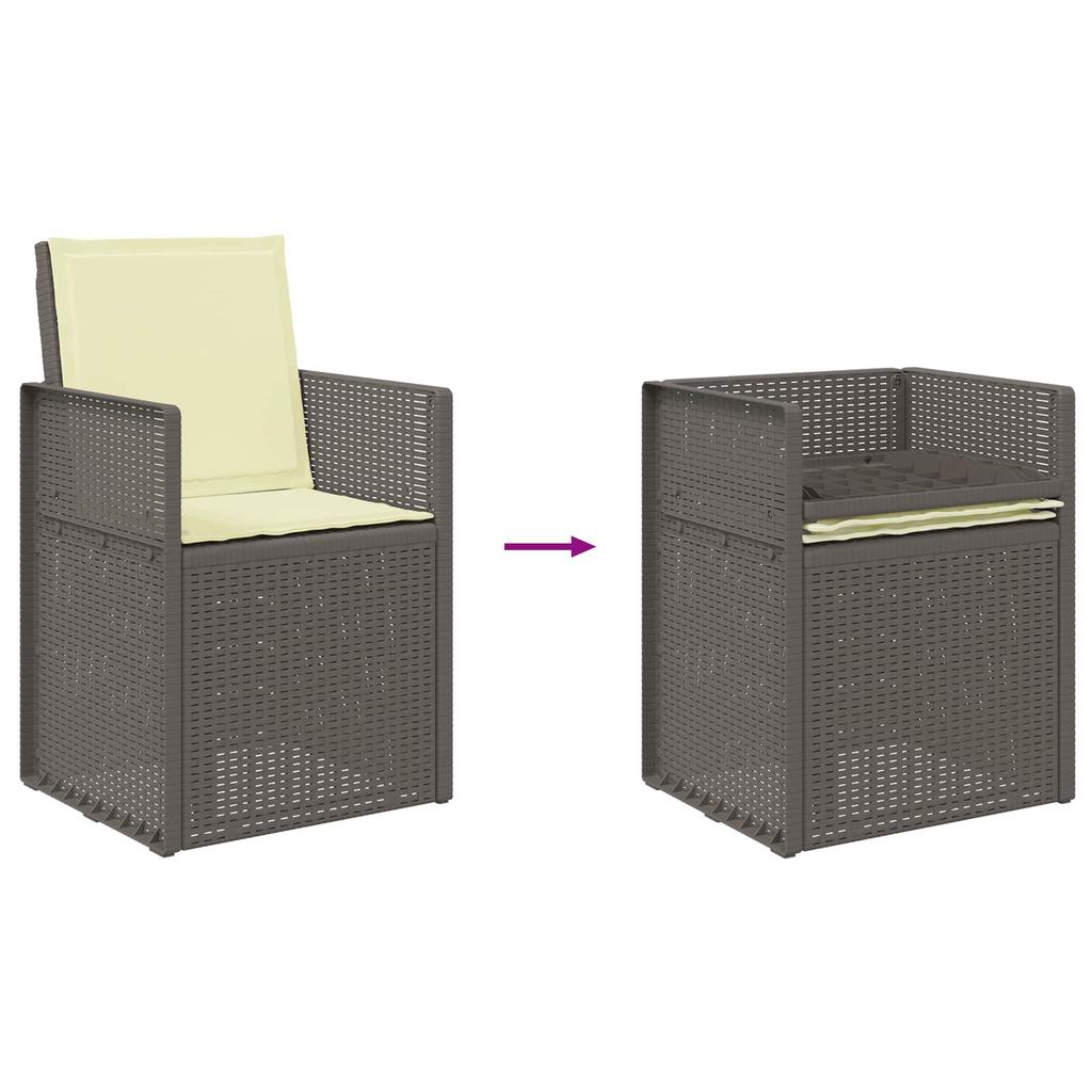 Garden Dining Chairs 2 pcs Light Gray and Cream PP