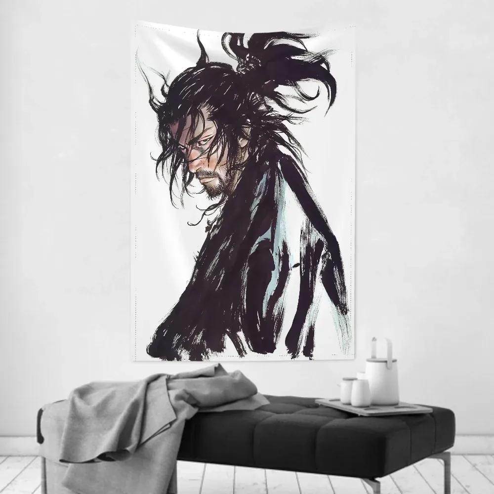 1pc Vintage Anime MMiyamoto MMusashi Vagabond Bushido Warrior Tapestry Wall Cloth Party Hanging Background Baby Room