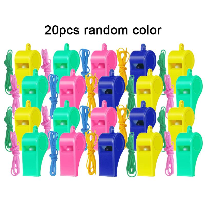 10~50pcs Mini Plastic Whistle with Rope for Sports Competition Football Soccer Basketball Cheerleading Referee Whistle TMZ