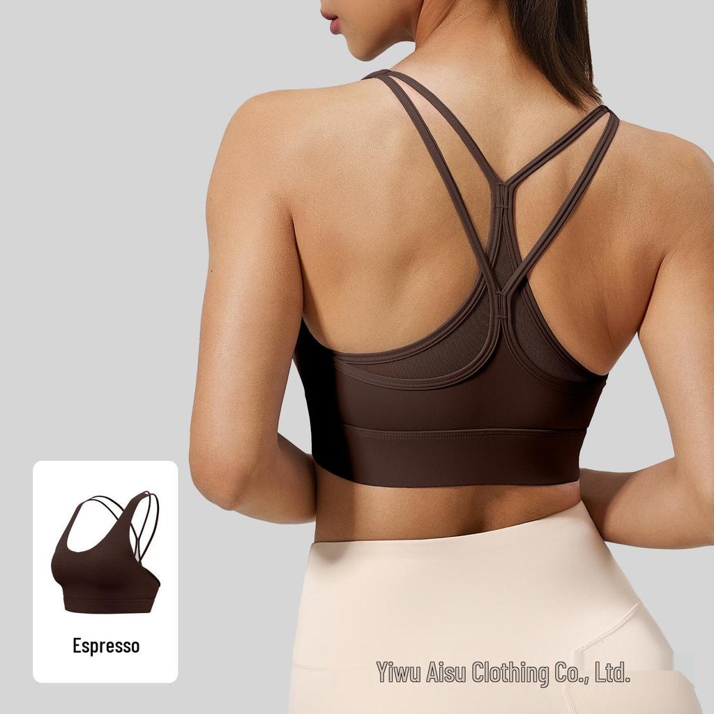Reggiseno Sportivo in Rete Traspirante Senza Schiena Antiurto