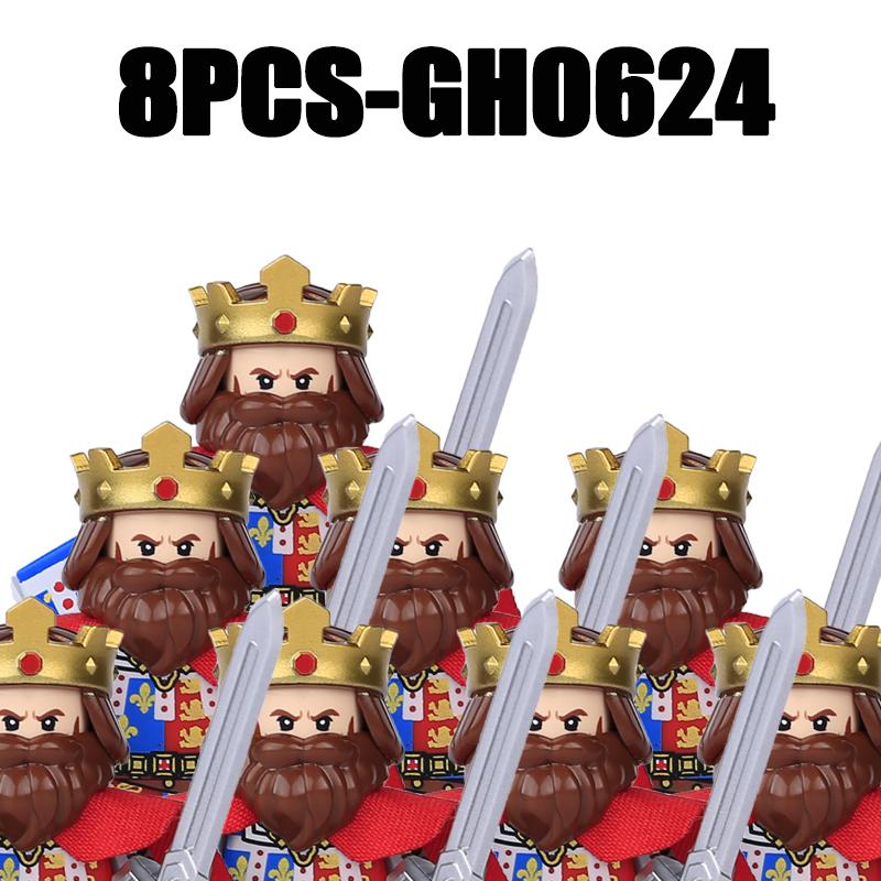 Medieval Military Europe King Soldier Figures Building Blocks Castle Lion Knight Sword Infantry Weapon Warrior Bricks Toys Gifts
