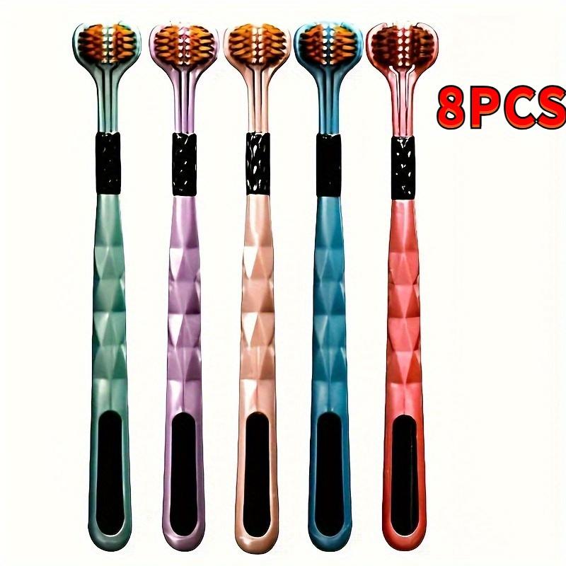 Lot de 10 brosses à dents pour adultes à poils ultra-doux 3D à trois côtés - Soin doux des gencives, Nettoyage en profondeur, Sans formaldéhyde, Couverture complète de la tête
