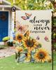 Always Loved Never Forgotten Memorial Garden Ag 12 X 18 Inch Sunower Buttery Yard Ag Double-Sided Farmhouse Sign for SSL