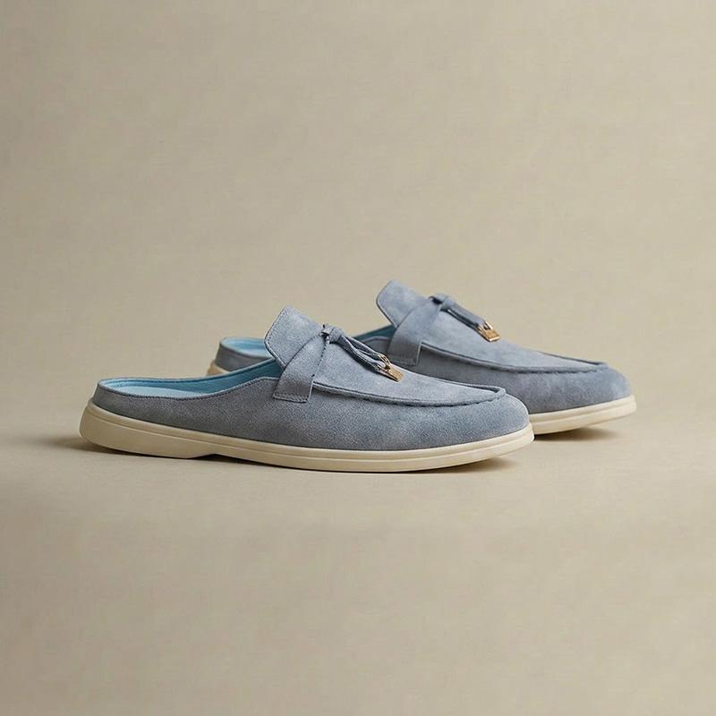 Men'S Fashion Slippers, Retro Lazy Style, Thick-Soled Flat Comfortable Single Shoes, Suitable For Both Indoor And Outdoor Wear