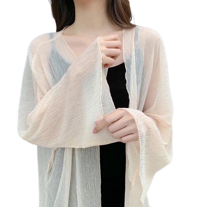 Women's Summer Chiffon Sunscreen Cardigan - Mid-Length, Loose Beach Shawl