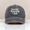 Vintage Baseball Cap Adjustable Hat for Outdoor Activities with Sunday Running Club Letter Print DesignFor Any Season