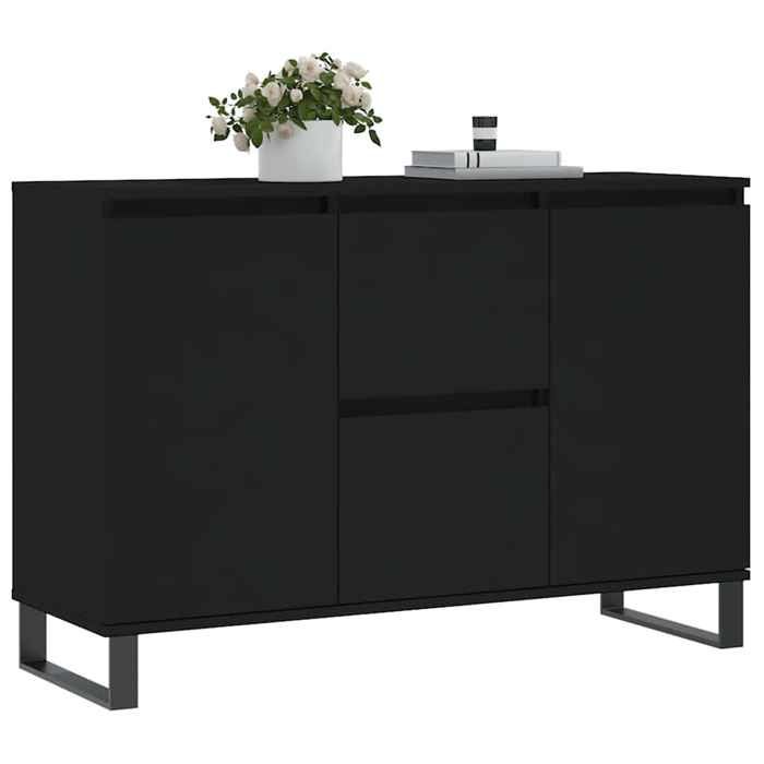 VidaXL Buffet, Armoire Latérale avec Pieds, Meuble de Rangement, Organisateur de Salon Salle de Séjour Intérieur, Noir Bois 827213
