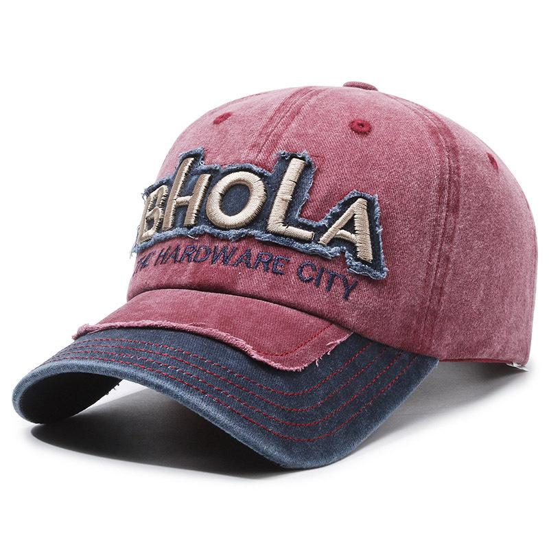 Spring And Autumn Versatile Washed Baseball Cap Men S Embroidered Letter Casual Cap Women S Outdoor Sun Hat Adjustable красный