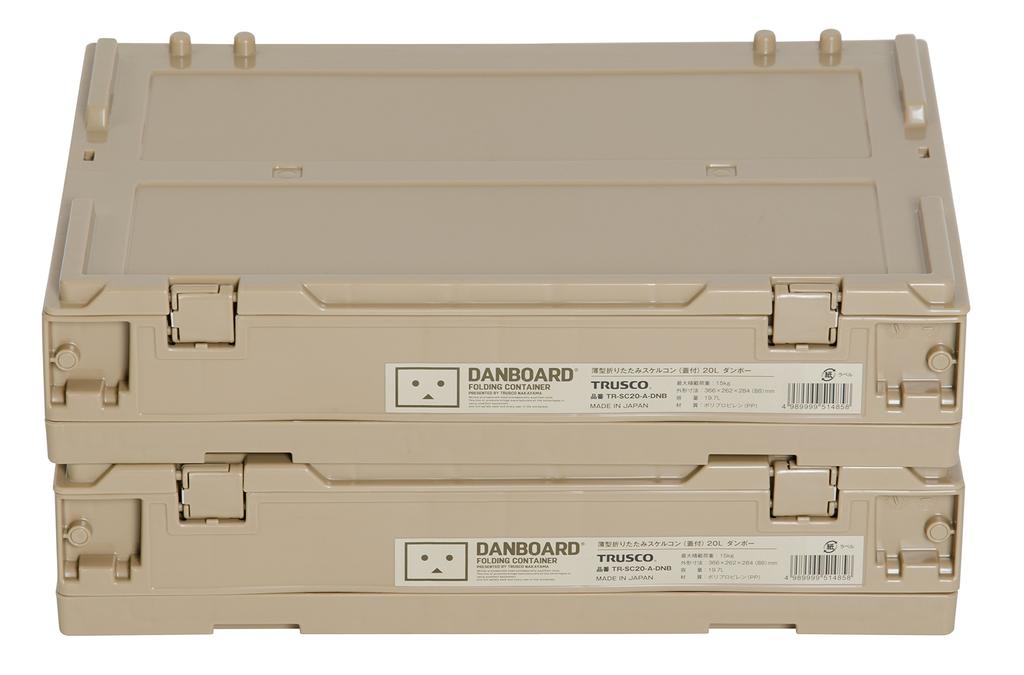 TRUSCO Danbo Thin Foldable with Lid and No Storage Container, 20L, Lock, TR-SC20-A-DNB, Case/Box