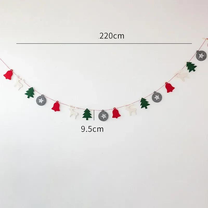 Christmas Banner Garland Wool Felt Triangle Merry Christmas Decor for Home Navidad Christmas Ornaments Xmas Decor New Year