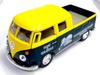 KiNSMART Volkswagen Bus Pickup Delivery Scale 1963 VW Bus Double Cab Pickup 1/34 YELLOW/GREEN