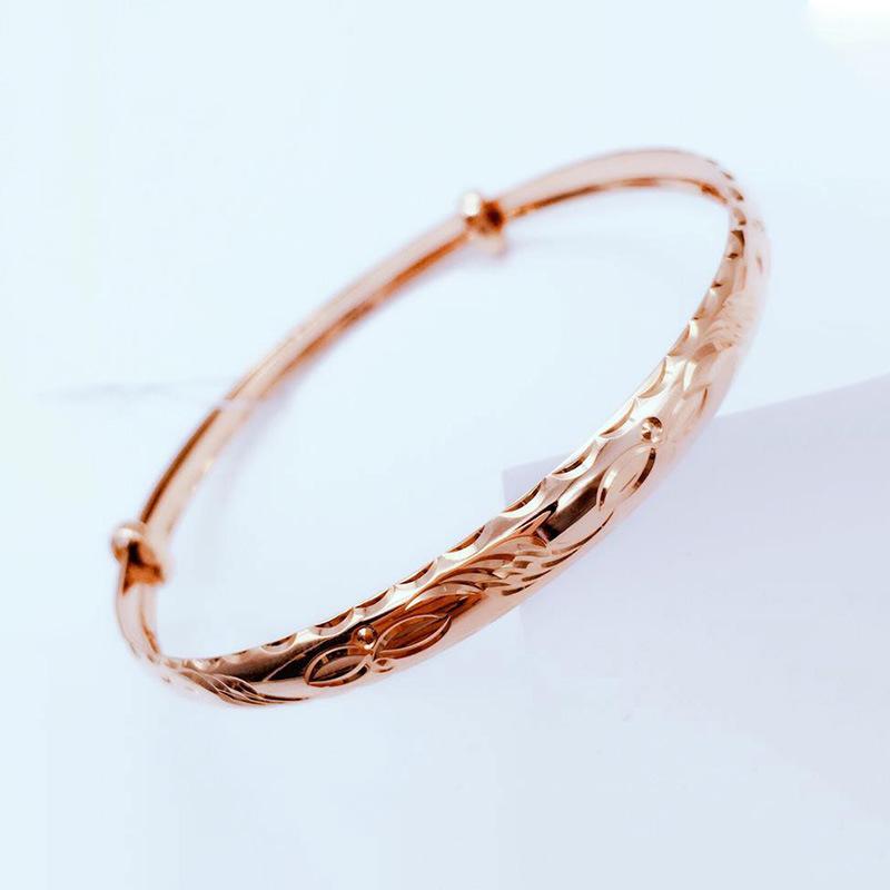 Pure Purple Gold Women'S Pattern Pull Bracelet Fashionable Atmosphere Color Gold Plated Rose Gold Bracelet